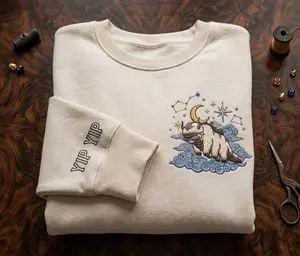 Avatar Appa Embroidered Hoodie – Cute Flying Bison Sweatshirt for Fans