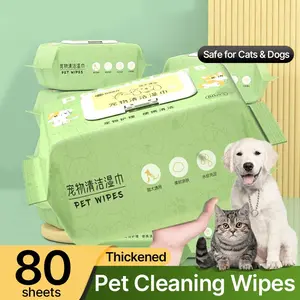Pet Grooming Wipes, Gentle Non-Irritating Dog & Cat Cleaning Towels, Suitable for Paws, Butt, Ears, Eyes, Low Allergy, No Rinse Needed