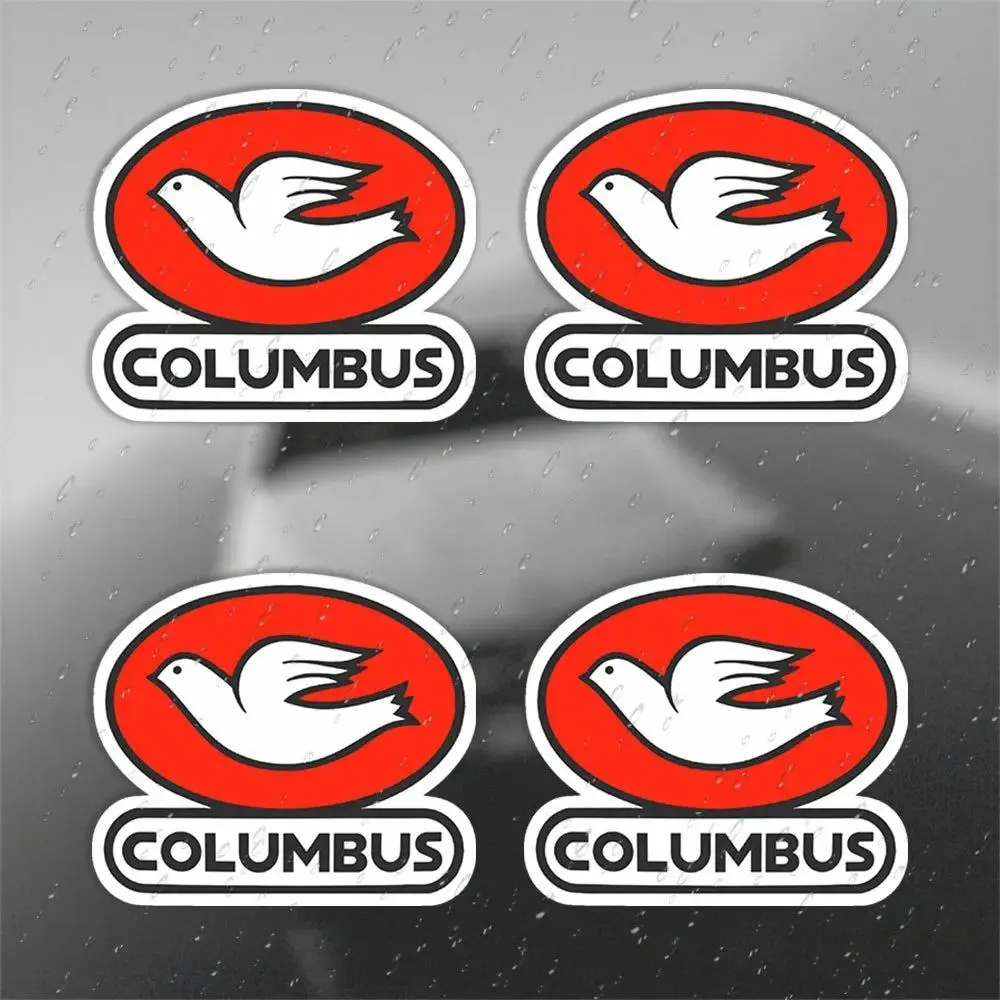 Columbus Bike Frame Retro Sticker Set (4 Sheets) - Gives a nostalgic red design with the words "Columbus" in durable vinyl