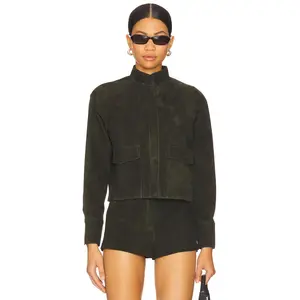 ZUT x REVOLVE Remon Suede Jacket in Olive Green
