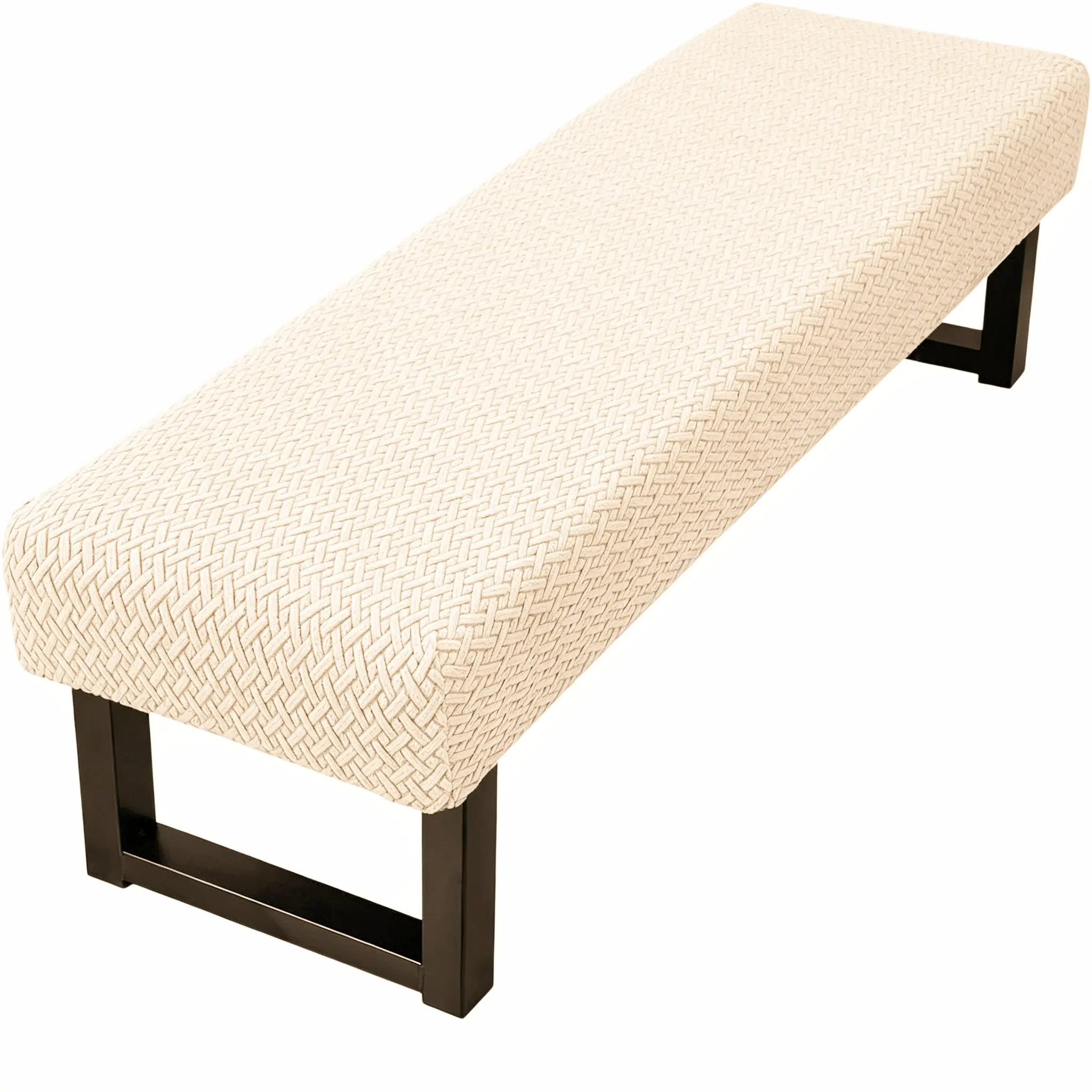 Elastic Long Bench Cover, Bench Seat Covers, Stretchable and Easy to Clean, Jacquard Pattern, Protects Living Room, Bedroom, Office Furniture