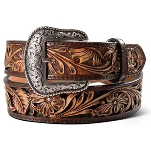 Ariat Men's Floral Filigree Brown Belt