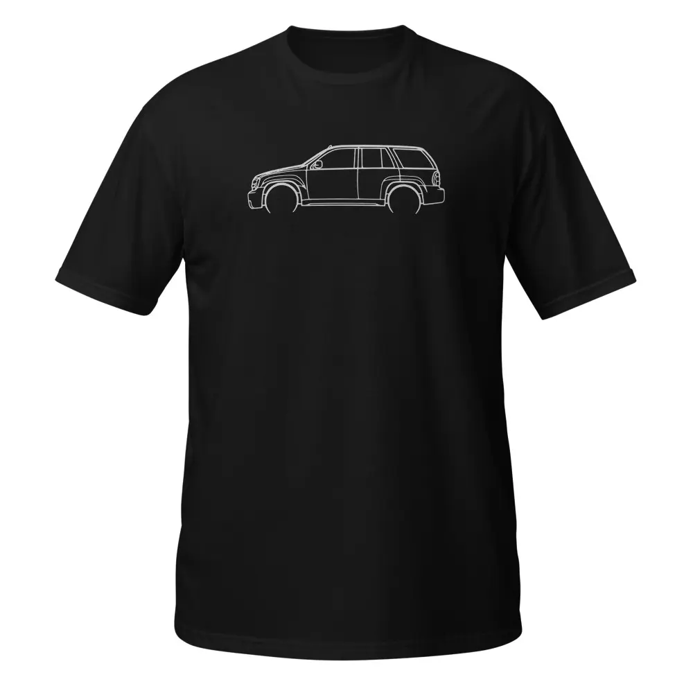 Men's Graphic Tshirt with Trailblazer SS 2007 Design, Soft Ring-Spun Cotton Crewneck Top, Shortsleeve Birthday Gift for Car Lovers & Dad, Fabric, Smooth, Tee, Round Neck, Menswear, Shoulder Tape, Classic Fit, Sport, Grandpa, Casual