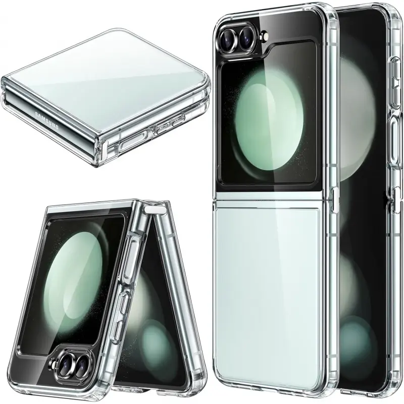 Phone Cases for Samsung Galaxy Z Flip 7 Galaxy Z Flip 6 5 4 2 case Transparent Protective Phone Cover with Shockproof Bumper and Anti-Scratch Back Non-Yellowing case for Samsung Galaxy Z Flip 7  (Clear)