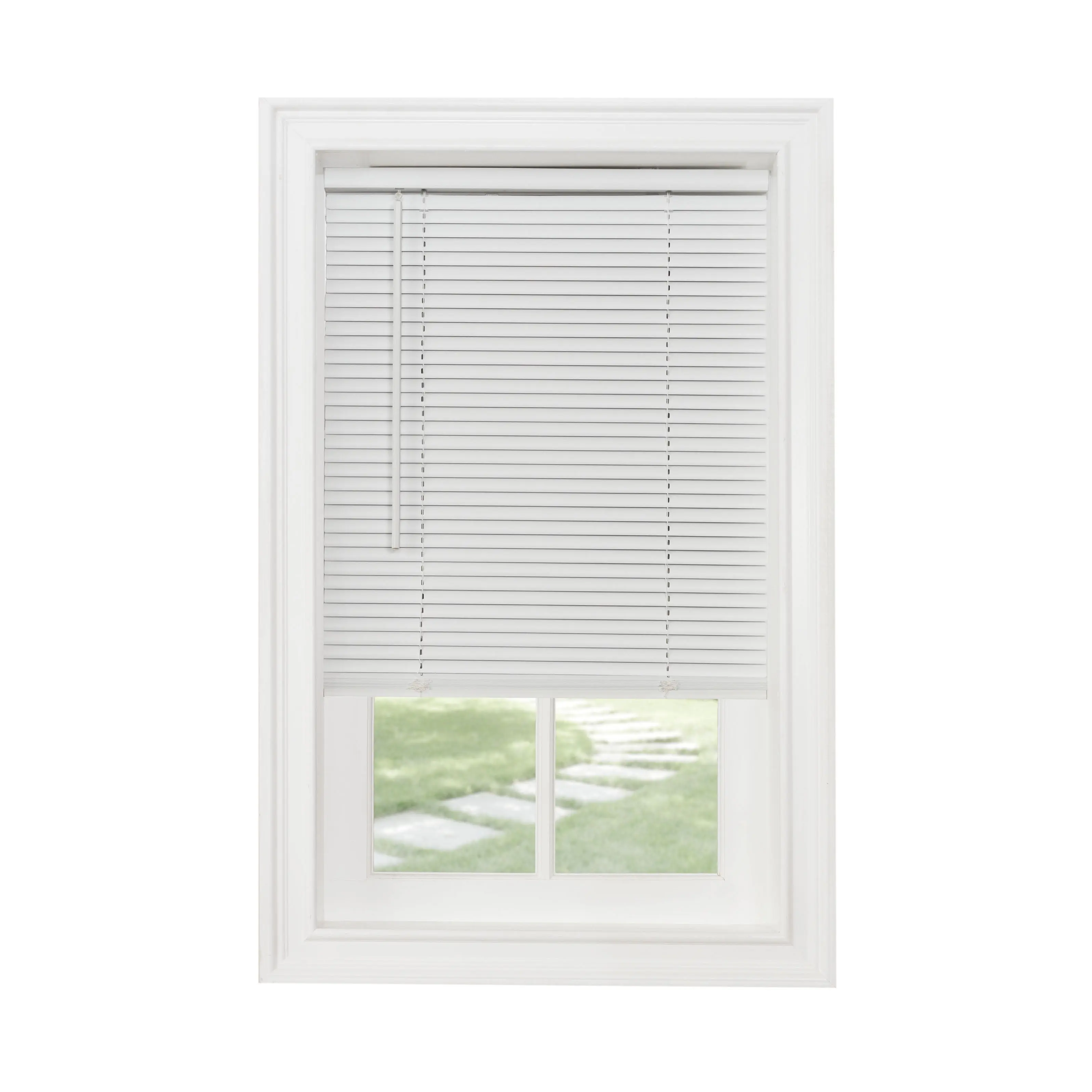 White GII Morningstar Cordless Vinyl Light Filtering Fade Resistant Mini Blinds, 47x64 in., Fade Resistant Blinds