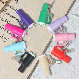 Mini Tumbler Keychain Set, 10-Piece with Detachable Lipstick & Lip Gloss Holder, Fashion Accessory for Backpacks & Cars, Perfect Gift, Thoughtful