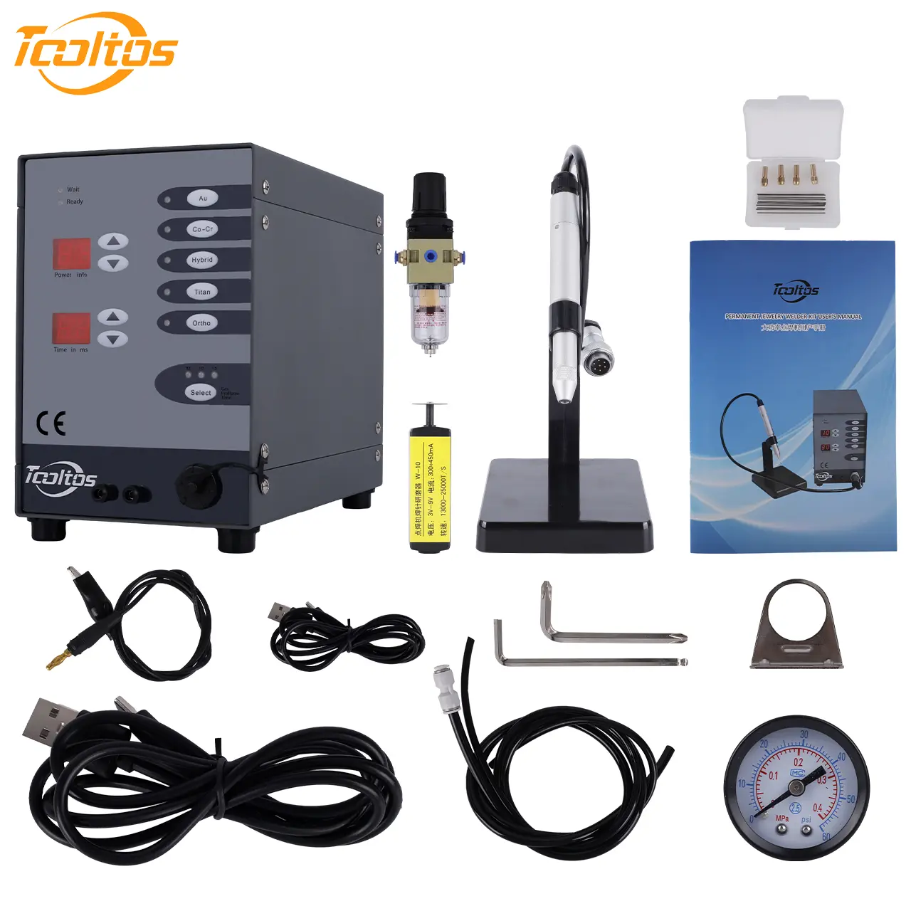 TOOLTOS Powerful Pulsed TIG & Laser Welding Machine Kit - 110V 100W Heavy-Duty Portable Welder, Includes CNC Spot Tool, Tungsten Needle, for Jewelry, DIY Metal Work (Pulsed TIG Welder), Portable Welders