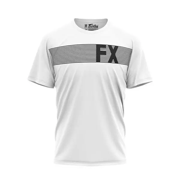 Fairtex Men’s Short-Sleeve Striped T-Shirt FX-TST164, Streetwear Athletic Casual Classic Menswear Top, Shortsleeve, Cotton, Fit, Tshirt, Soft