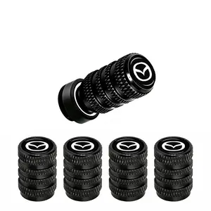 Red & Black Tire Valve Stem Caps 5 Pack Universal Car Tire Valve Stem Protective Covers Auto Parts & Car Accessories Dustproof Leak-Proof Seal Fit for Mazda Most Cars SUV Trucks Wheel Tire Valve Stem Protection