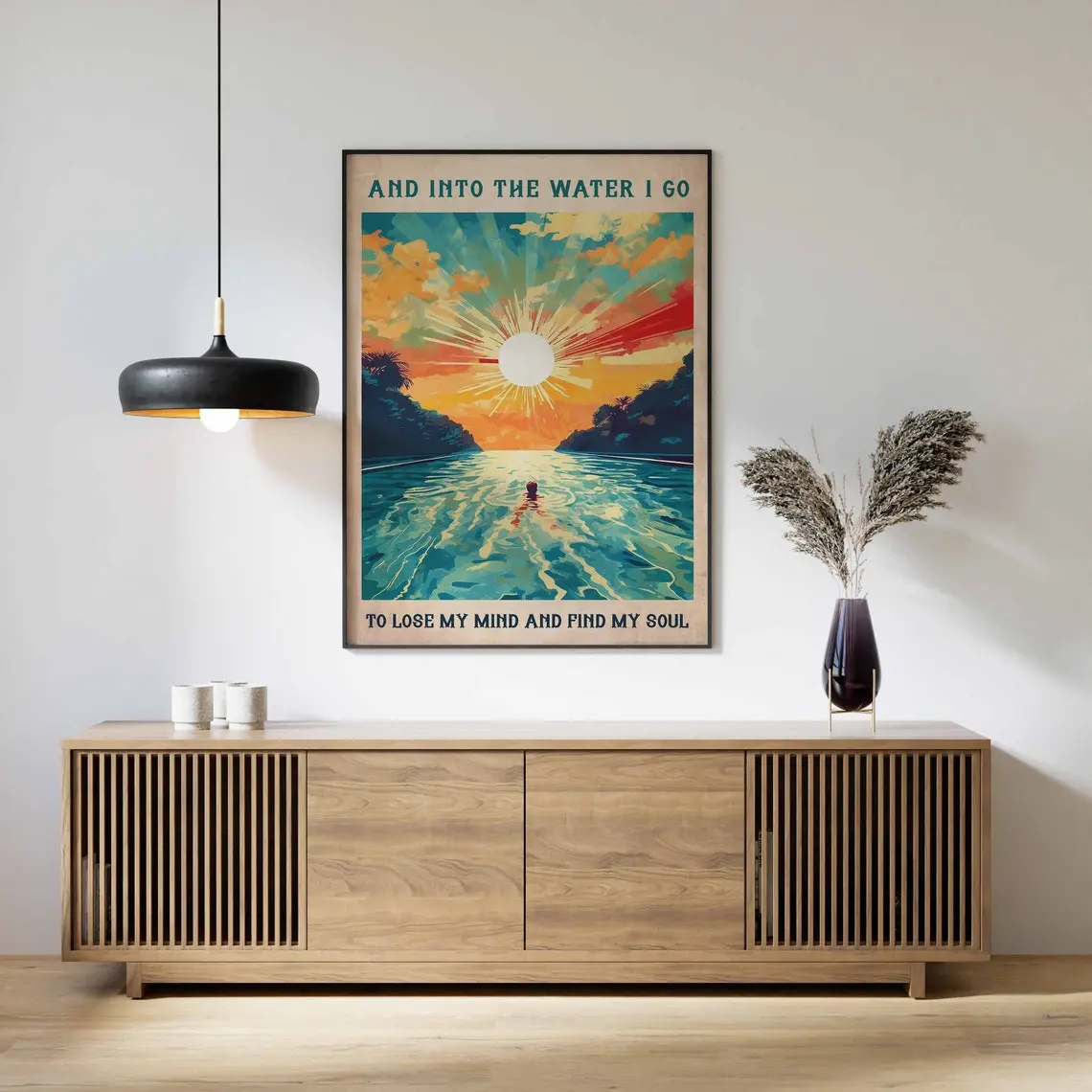 Dive In & Find Your Soul – Swimming Poster for Water Lovers and Dreamers