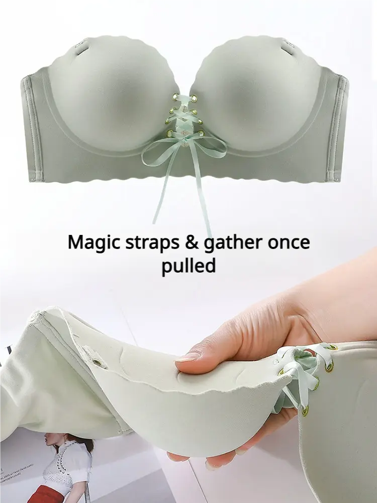 Product Introduction of VVL Women's Lifts & Minimizes Wireless Push-Up Bra with Adjustable Detachable Straps Comfort Seamless Side Support for Daily Wear 15