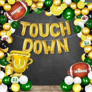 118PCS Football Party Kit Touchdown Foil Balloons for Football Theme Birthday & Game Day Decor