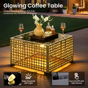 Ovios Outdoor Table with Solar Light