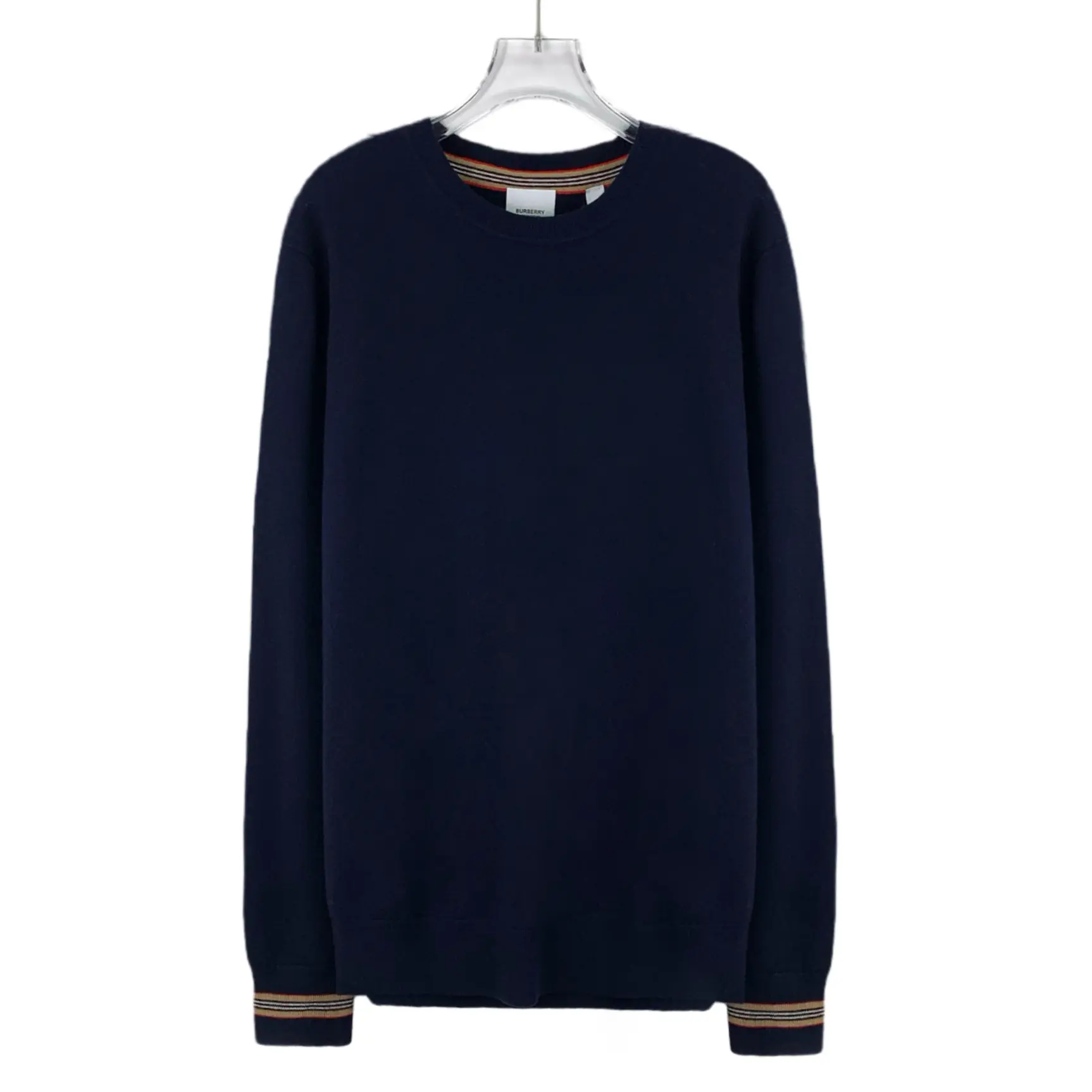 RDLT - Burberry Dark Blue Striped Wool Knit Sweater S