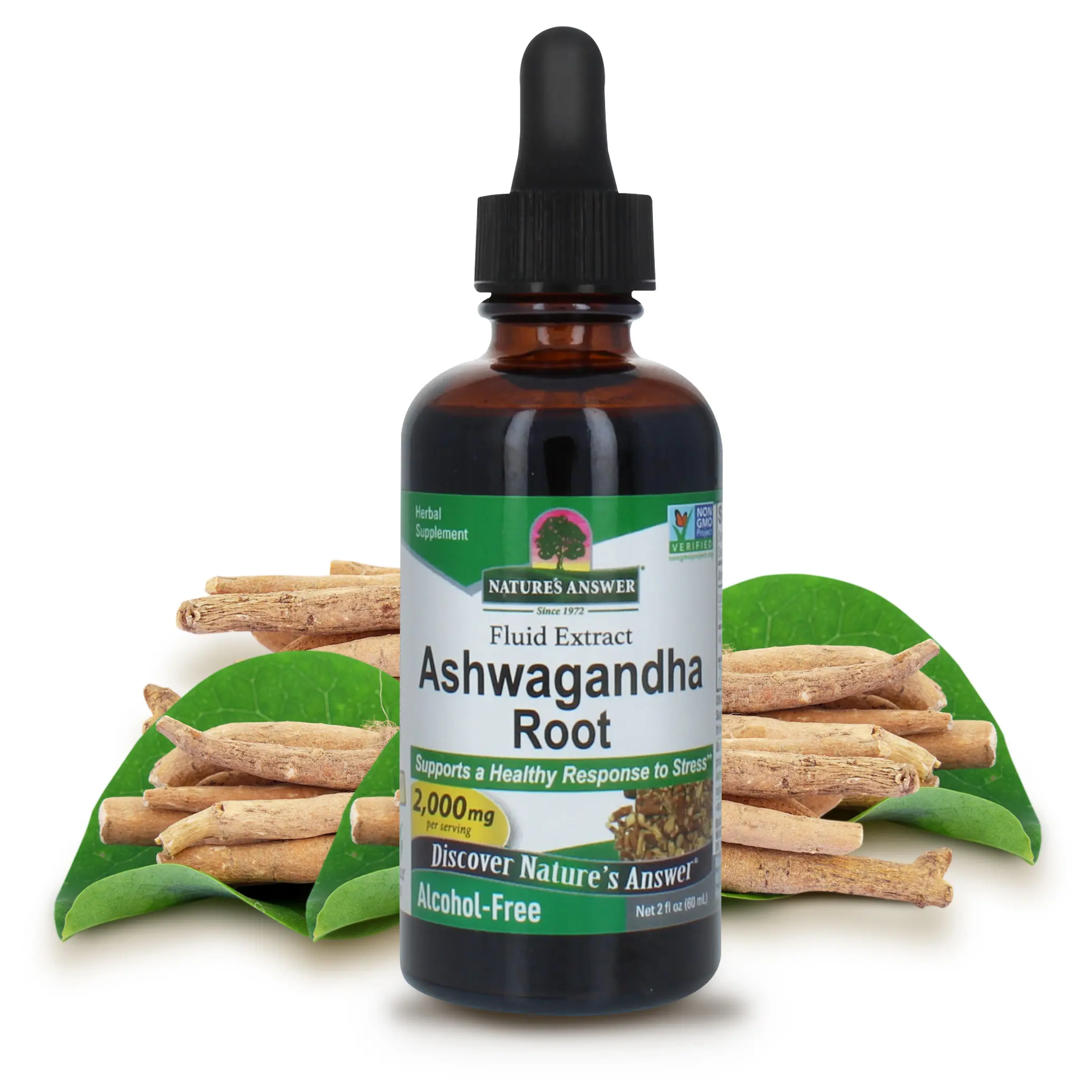 Nature's Answer Ashwagandha Root Herbal Supplement 2oz Gluten-Free Alcohol-Free Supports Healthy Immune Function - Healthcare