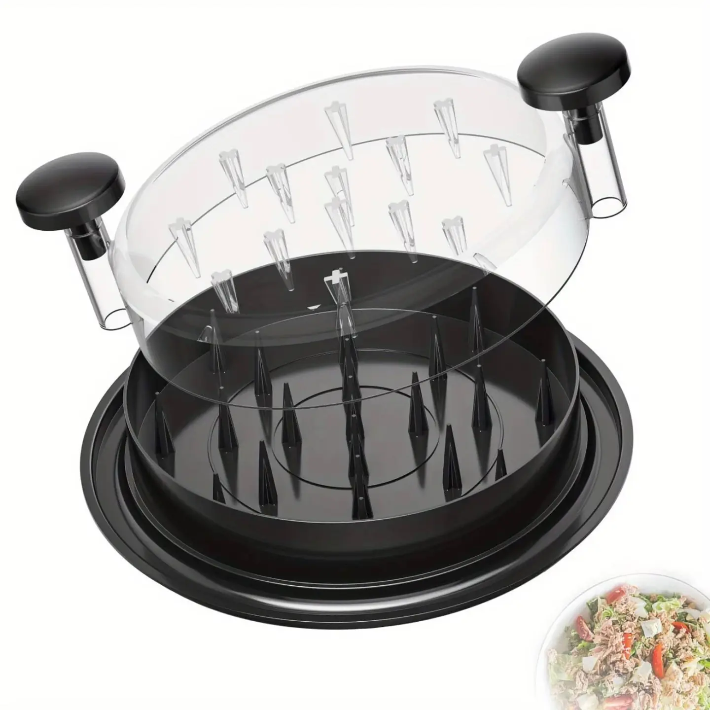 Chicken Shredder Tool, Chicken Breast Shredder, Cooked Meat Shredder with Clear Lid, Ergonomic Design, Anti-Slip, Easy to Clean, Durable Cooking Tools, Kitchen Tool, Kitchen Gadgets, Chicken Grinder