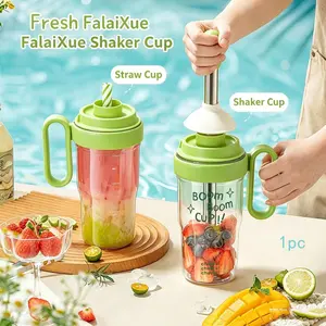 Frosted Shaker Cup Blender Stick, Fruit Juicer Rod, Ice Crusher Hammer, Lemon Tea Mixer with Straw, Storage Cup Included