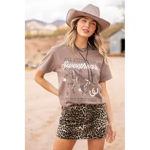 All American Sweetheart Brown Graphic Tee SALE
