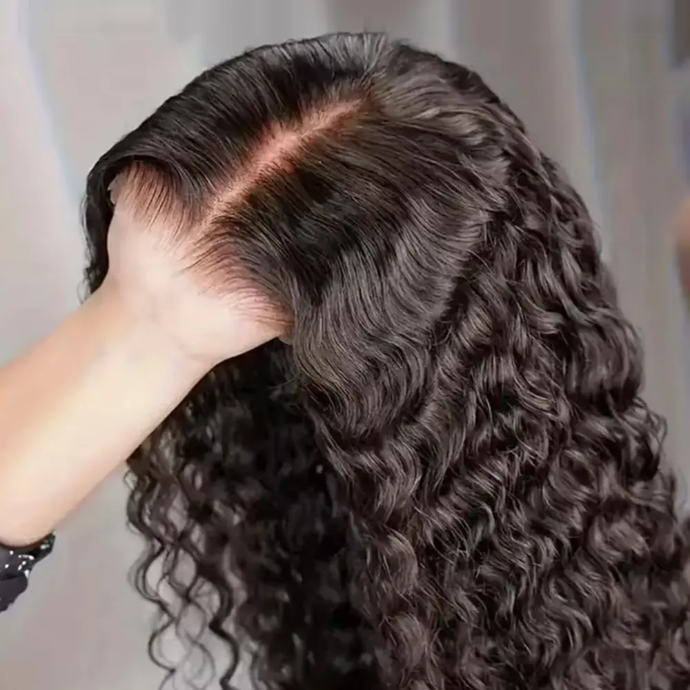 Bling Hair 6x4 7x5 9x6 Glueless Deep Wave Easy To Wear Wig Lace Closure Human Hair Wigs Curly Hair 180% Density Brazilian Ready To Wear Wig For Women backtoschool