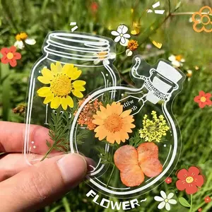 Handmade DIY Bookmark Kit — Transparent Plant Specimen & Dried Flower Labels for Glass Bottles