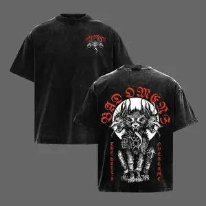 Retro Limited Bad Omens Band Logo Washed Graphic Tee Hoodie Sweater | Heavyweight Cotton Oversized Rock Band Shirt | Vintage 90s Gothic Punk Grunge Y2K Streetwear | Unisex Band Merch Gift