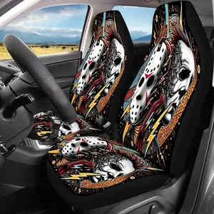 2-piece set of Halloween clown mask men's printed car seat cover, suitable for both women and men, General Motors front seat protector suitable for cars SUV  Sedans and trucks enhance driving pleasure, making them the best gifts for family or friends