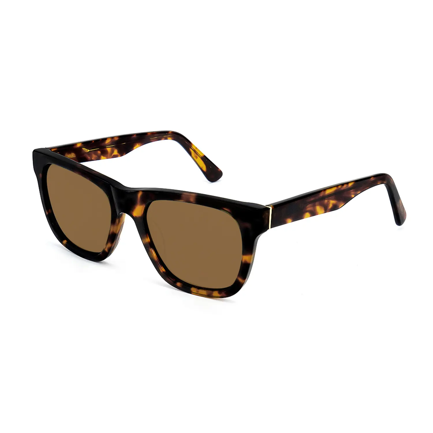 Retro Unisex Semi-Rimless Tinted Lens Aviator Sunglasses - TR90 Plastic, Rectangle, Tortoiseshell, Outdoor Use, His and Hers Summer Vintage Gifts, SA0010 Model