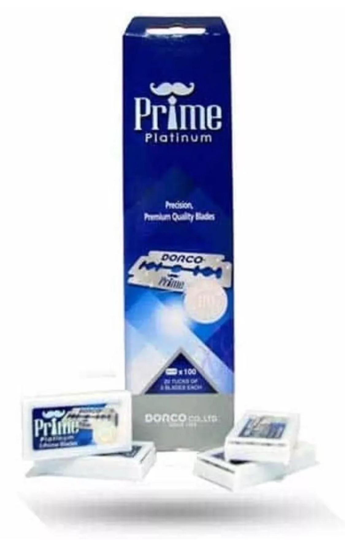 Dorco Prime Platinum Long Double Edge Razor Shaving Blades, 200 ct for Barbers - 2 packs of 100 blades each .