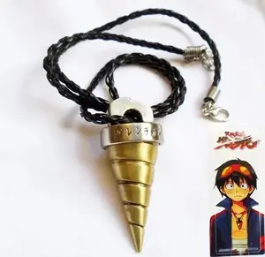 Fashion Anime Keychain Tengen Toppa Gurren Lagann Simon Core Drill Metal Pendant Necklace Card Fan