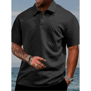 Men's Regular Fit Solid Color?Polo Shirt, Casual Short Sleeve Collared Top for Summer, Fashion Men's Clothes for Daily Wear