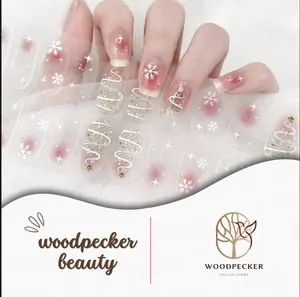 Nail Gel Sticker: long lasting, Waterproof, Sparkle and Shine nail sticker. bridesmaid gift, easy remove, uvlamp, classic,french manicure, save time and money, home salon, high quality nails. gift, big day.beauty treatment,WoodpeckerII