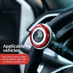 Universal Steering Wheel Spinner Knob with Compass | Easy Turn Power Handle