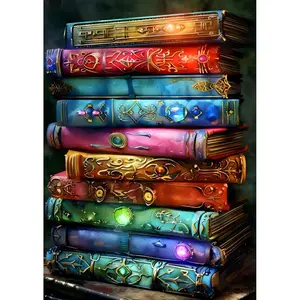 Book of Wonders  Art Kits for Adults,DIY 5D  Painting Kits for Beginners, Round Full Drill  Dots Paintings, Pictures  Art for Adults Crafts Home Decor 12x16 Inch