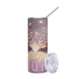 Escape Into Pink: Twinkle Winter Lights: Specialized Personal Stainless Steel Tumbler w/Straw