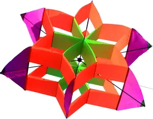 New Version 42 Inch So Beautiful 3D Lotus Flower Kite for Kids and Adults Easy to Carry with Flying Line
