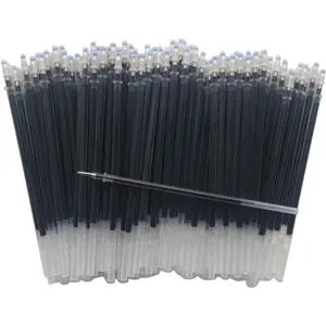 Gel Pen Refills 0.5 mm,100 Pack Pen Ink Refills,Black Ink Pen Refill,0.5 mm Metal Tip,130mm/5.1 inches,Send 2 Extra Pens,Smooth Writing.