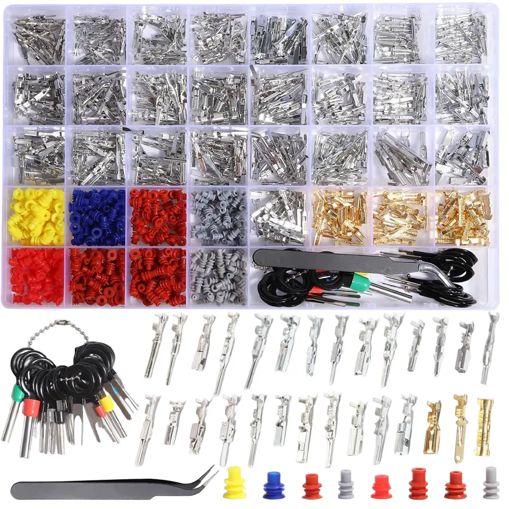 950Pcs Connector Terminal Pin Wire Harness Pins Automotive Auto Car Electrical Connector Pins Motorcycle ATV 1/1.5/1.8/2.2/2.3/2.5/2.8/3.5mm - Home Improvement.