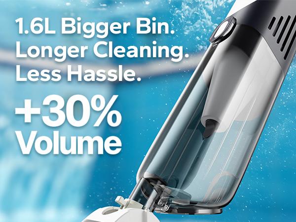 POOLHACKER Cordless Handheld Pool Vacuum for Above Ground Pool & Inground Pools,Pool Vacuum Cleaner Flexible Head for Curved, 18.5 GPM Strong Suction, 1-Click Debris Emptying, Rechargeable