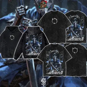 [Shibuya] Artorias the Abysswalker Darksoul Retro Vintage Unisex Oversize Anime Manga Acid Washed Heavyweight Cotton T-shirt, Anime Merch, Gift For Anime Fan. Menswear Oversized