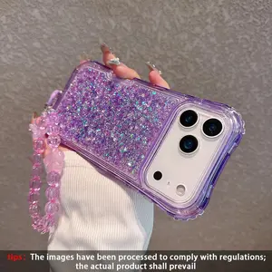 Sparkle Beaded Bracelet Anti-Drop Phone Case, Fits iPhone 17 Pro Max 17 16 Pro Max 15 14 13 12 11 17 Air, Protective Cover, Shockproof Casing, Shockproof Protective Covers