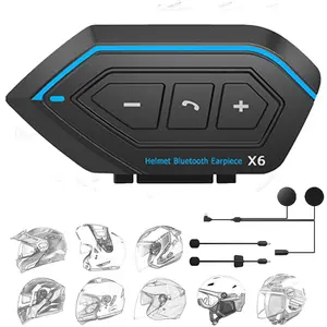 Motorcycle Helmet Bluetooth Headset Intercom Distance 500M IP56 Dust And Waterproof Voice Assistant Mixing Music Sharing