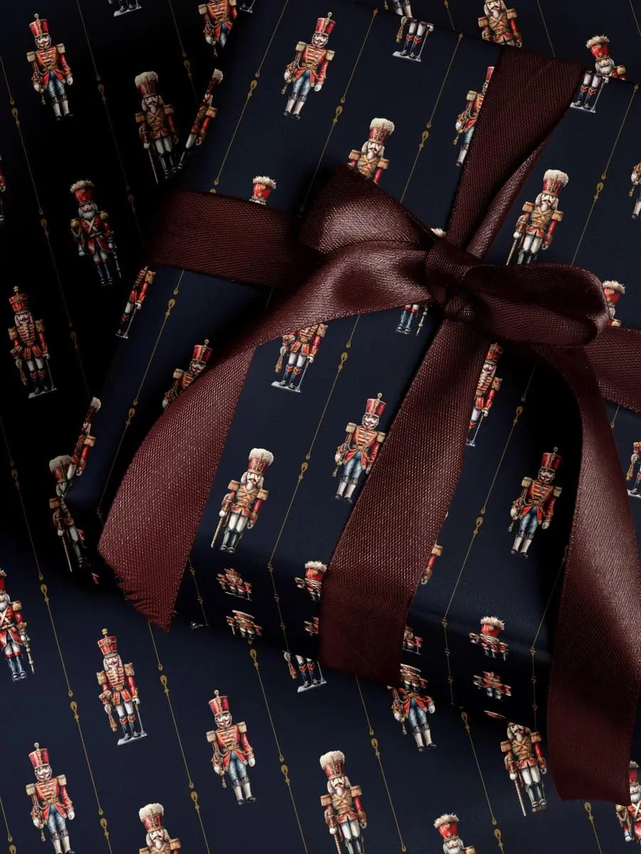 Nutcracker Holiday Wrapping Paper, Elegant Christmas Gift Wrap, Wrapping Paper trend