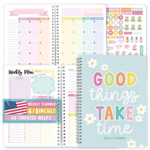 Undated Spiral Weekly Planner - Habit Tracker, Monthly Goal Planner & To-Do List for Work