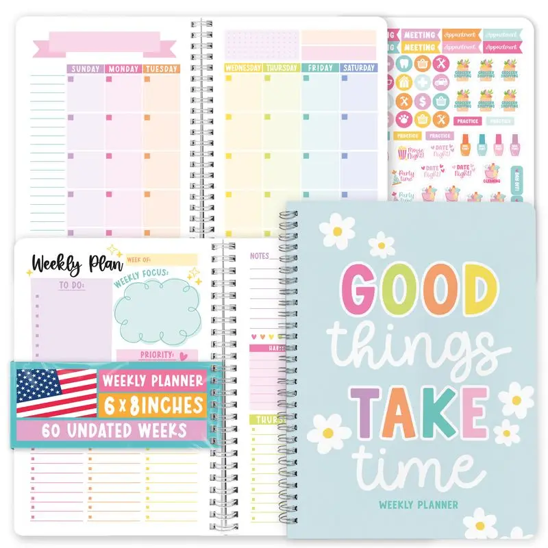 Undated Spiral Weekly Planner - Habit Tracker, Monthly Goal Planner & To-Do List for Work Undated Spiral Weekly Planner - Habit Tracker, Monthly Goal Planner & To-Do List for Work