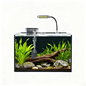 Craftsbooys 2.8 GAL Nano Fish Tank with Filter LED Light Aquascape Starter Aquarium Set 30x18x20cm 10L Super Clear Glass Beginner Friendly Complete Kit