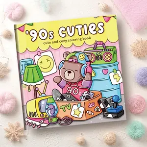 1 PC Retro Cute Adult Coloring Book, with high-quality coloring paper, full of nostalgic scene interactive details, perfect for stress relief, creative activities, everyday leisure, holiday decorations, and Christmas gifts.