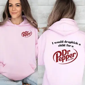 Funny Dr. Pepper Hoodie, Dropkick for a Soda Graphic Sweatshirt, Retro Drink Lover T-shirt, Unisex Humor Hoodie for Soda Enthusiasts