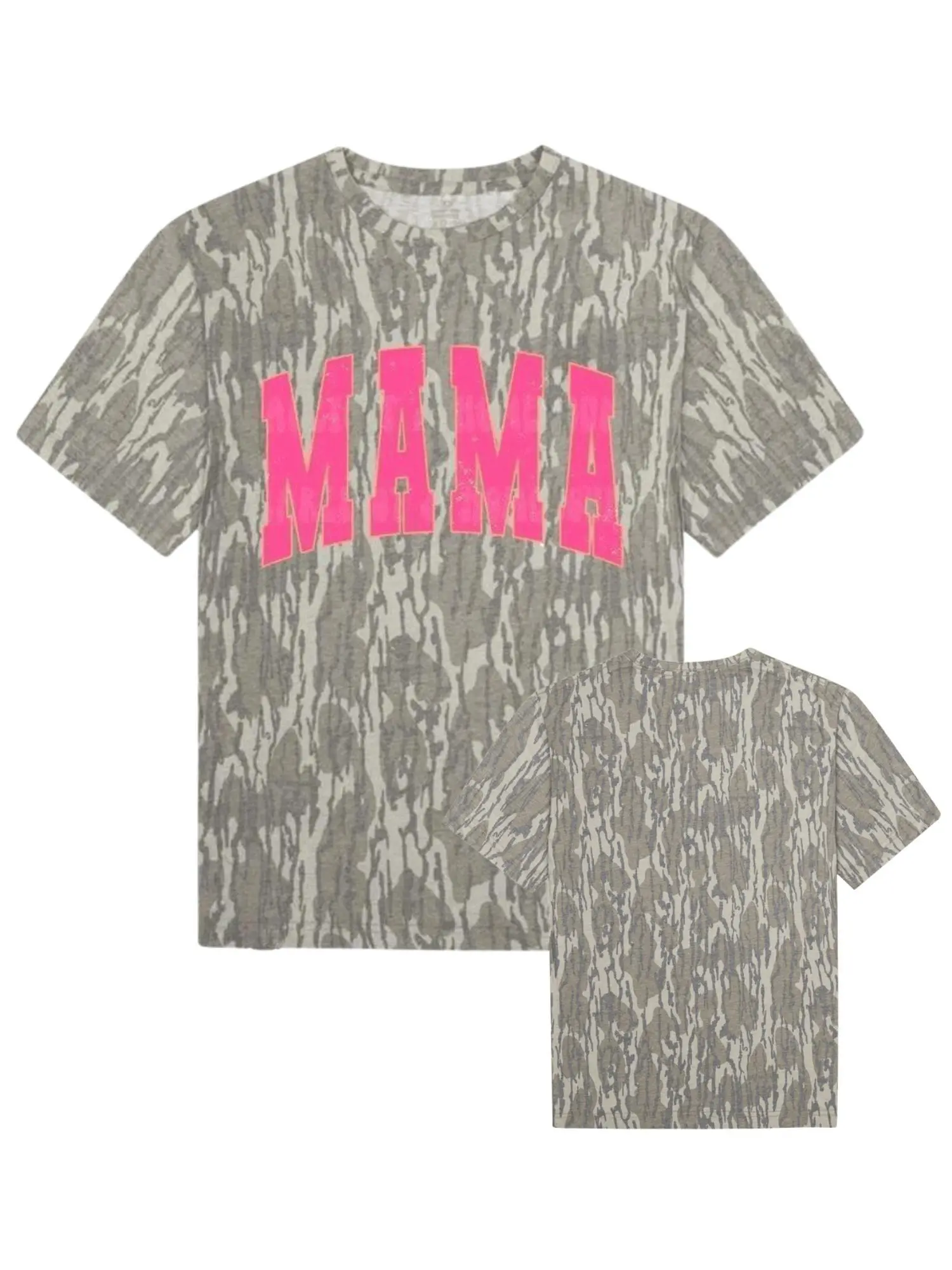 Pink Mama Wash Out Turkey Track Bottomland Camo Tee, Deer Hunting Shirt Design, Outdoors Hunting, Fanmade Design, Soft Casual Gift for Moms