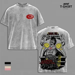Mamoru Takamura Hajime no Ippo T-Shirt - Takamura Wings Pose Graphic Oversized Vintage Tee, KBG Anime Boxing Merch, Washed Black Cotton Unisex Streetwear