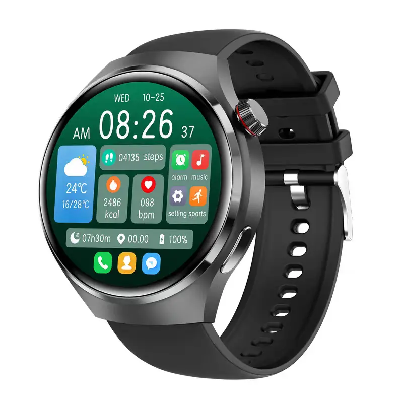 Smartwatch with real-time heart rate monitoring, offline payment, non-invasive blood sugar, blood pressure, and uric acid measurement